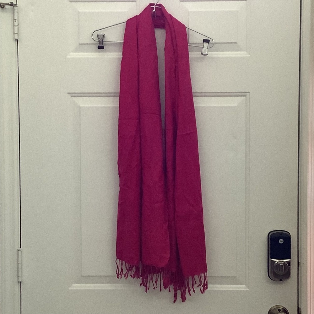 Solid Pink Scarf‎ Shawl Wrap  w/ Fringe 68 x 25